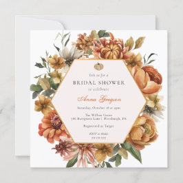 Convites Chá de panela Rustic Autumn Florals
