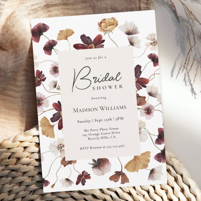 Convites Chá de panela Rustic Boho Wildflower (Available as printed and paperless digital download!)