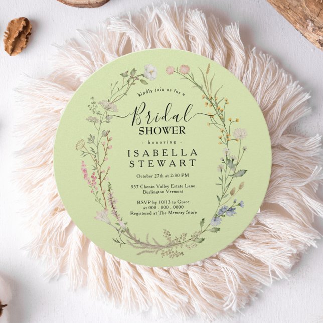 Convites Chá de panela Rustic Boho Wildflower (Criador carregado)