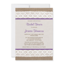 Chá de panela Rustic Burlap & Vintage White Lace