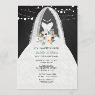 Convites Chá de panela Rustic Chalk Bridal