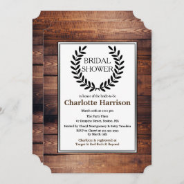 Convites Chá de panela Rustic Country Black Laurels