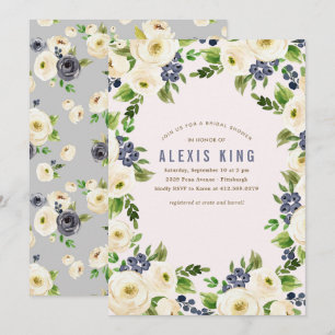 Convites Chá de panela Rustic Floral Wreath