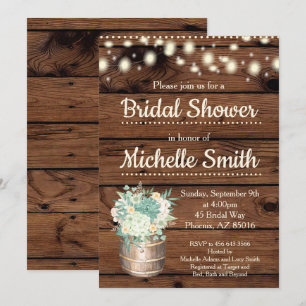 Convites Chá de panela Rustic Greenery Barrel