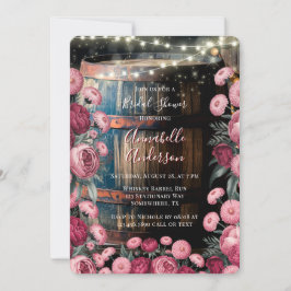 Convites Chá de panela Rustic Outdoor Barn Whiskey Barrel