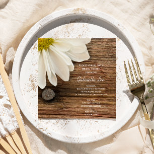 Convites Chá de panela Rustic White Daisy Barn