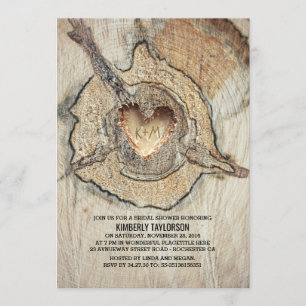 Convites Chá de panela rústico cinzelado da árvore do