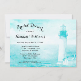 Convites Chá de panela Rústico de Farol Teal