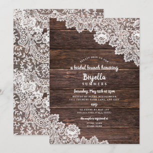 Convites chá de panela Rústico de Lace e Almoço de Madei