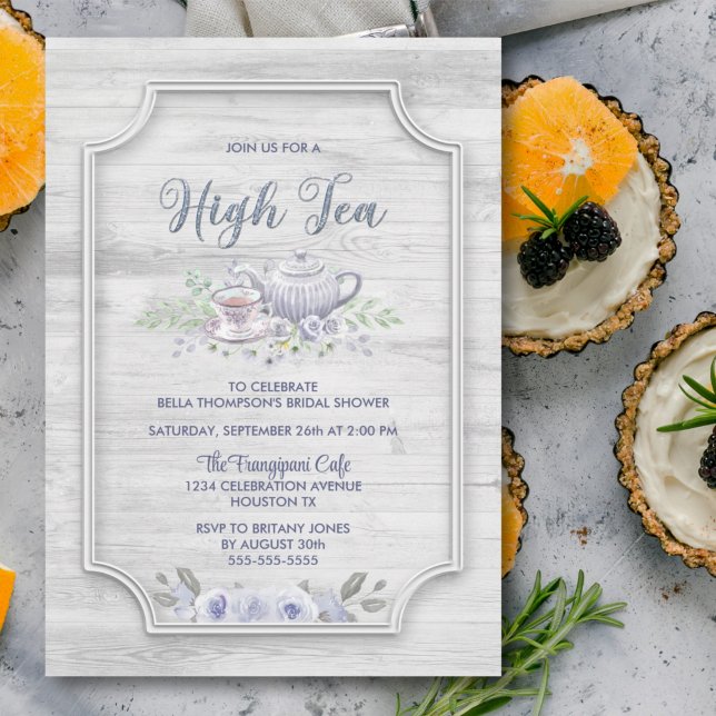 Convites Chá de panela Rústico de Madeira Alta Tea (Criador carregado)