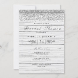 Convites Chá de panela Rústico de Prata de Madeira Branca