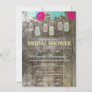 Convites Chá de panela rústico do frasco de pedreiro