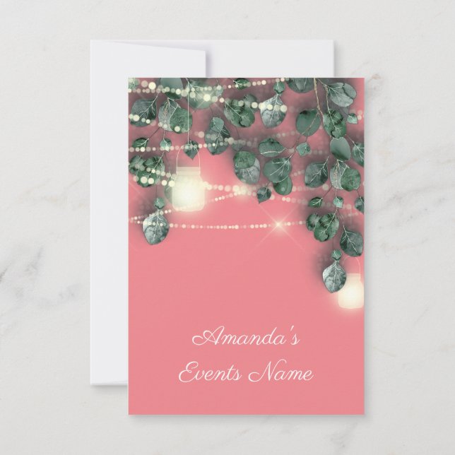 Convites Chá de panela Rústico Madeira Dourada Jars Coral L (Verso)