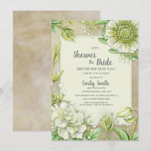 Convites Chá de panela Rústico Verde Azul Branco