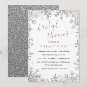 Convites Chá de panela Silver Blush Wonderland Winter