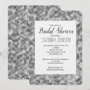 Convites Chá de panela Silver Sparkle