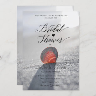 Convites Chá de panela Simple Beach Seashell