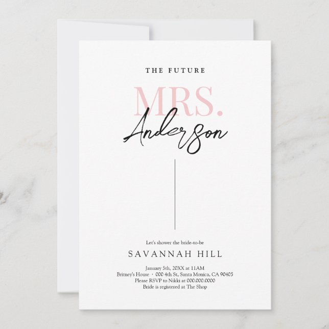 Convites Chá de panela Simple Modern Futuro (Frente)