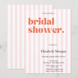 Convites Chá de panela Simples com Faixa Rosa Retroativa