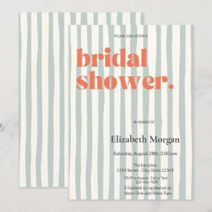 Convites Chá de panela Simples com faixas Verdes Retroativa