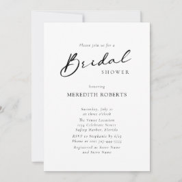 Convites Chá de panela Simples de Caligrafia Moderna Chic