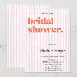 Convites Chá de panela Simples de Listras Rosa