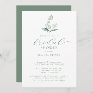 Convites Chá de panela Simples de Mola Verde