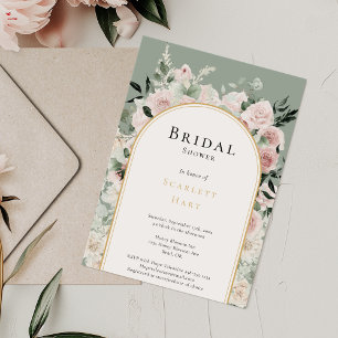 Convites Chá de panela Simples de Sage de Arca Dourada Dust