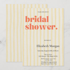 Convites Chá de panela Simples de Stripes Amarelas Retroati