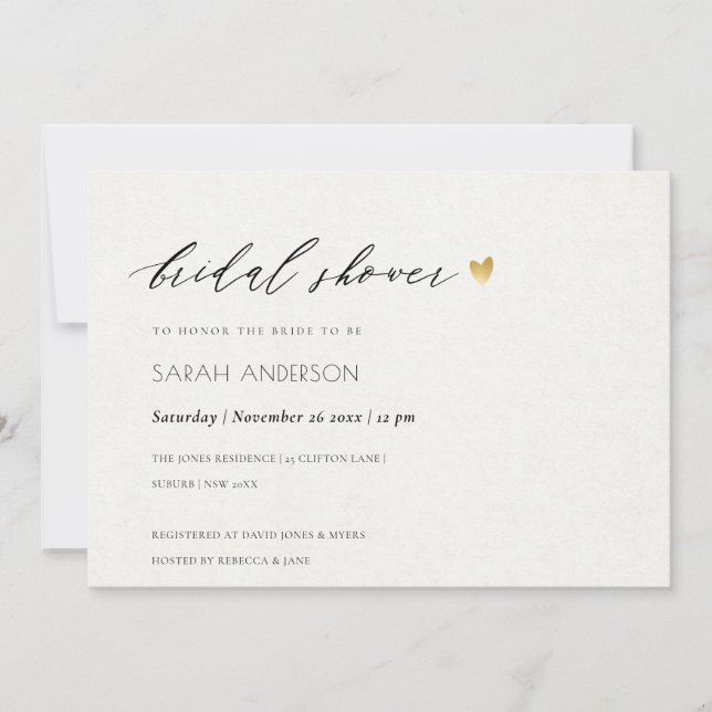 CONVITES CHÁ DE PANELA SIMPLES ELEGANTE DOURADO KRAFT TYPOG (Frente)