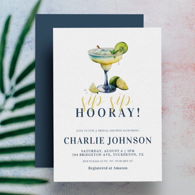 Convites Chá de panela Sip Sip Hooray Chic Tequila Cocktail (Criador carregado)