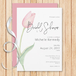 Convites Chá de panela Solo Tulip Rosa Moderno