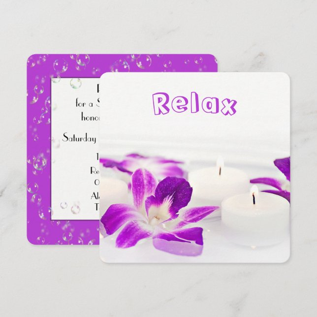 Convites Chá de panela Spa (Frente/Verso)