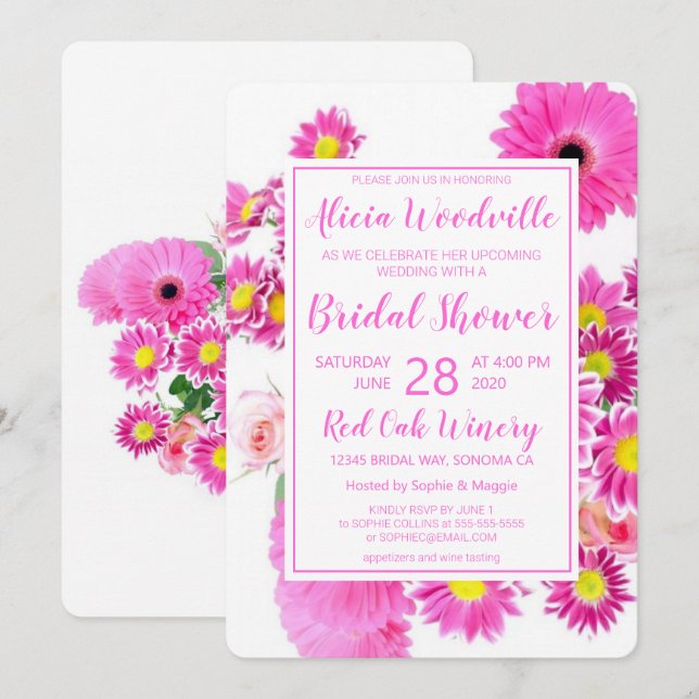 Convites Chá de panela Springtime (Frente/Verso)