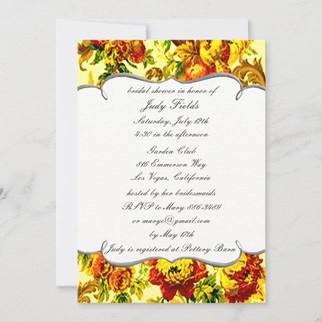 Convites Chá de panela Springtime Wedding (Frente)