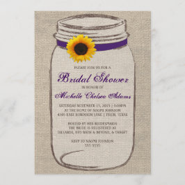 Convites Chá de panela Sunflower Mason Jar