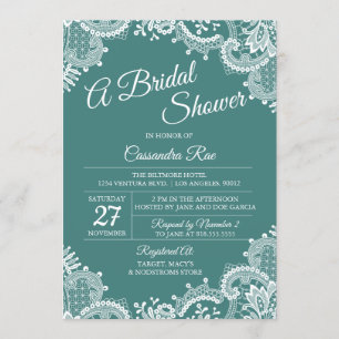 Convites Chá de panela Teal e Lace