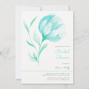 Convites Chá de panela Teal Peonies