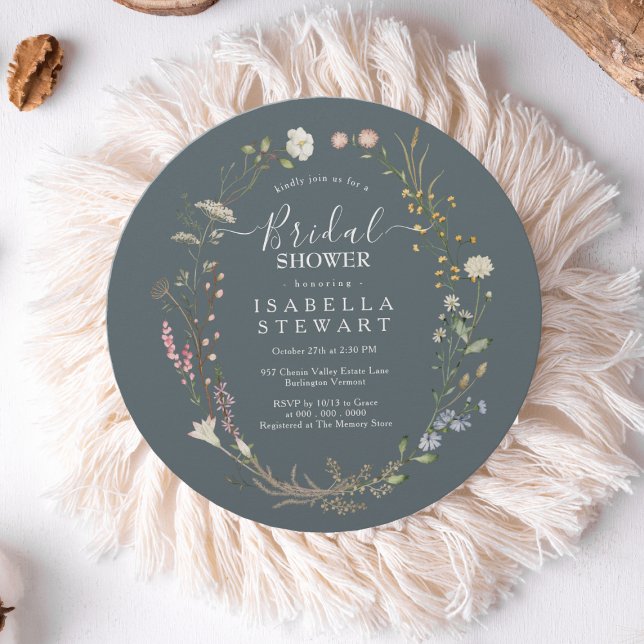 Convites Chá de panela Tema Rustic Boho Wildflower (Criador carregado)