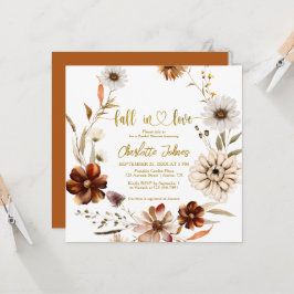 Convites Chá de panela Terracotta De Folha De Ouro Apaixona