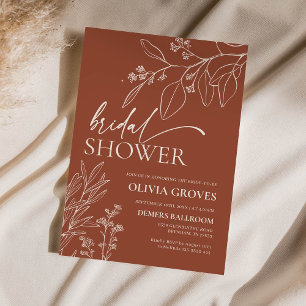 Convites Chá de panela Terracotta Elegante