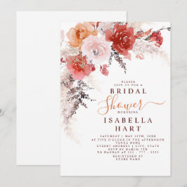 Convites Chá de panela Terracotta Laranja Queimado