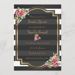 Convites Chá de panela, tira, branco preto