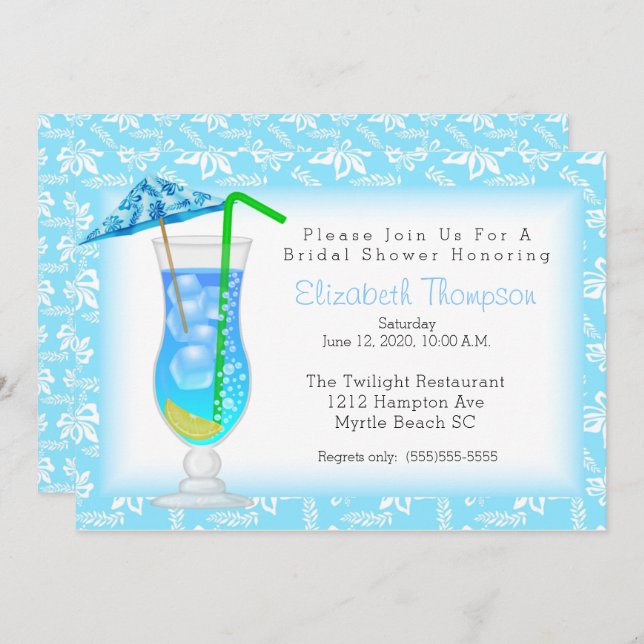 Convites Chá de panela Tropical (Frente/Verso)