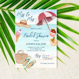 Convites Chá de panela tropical de piscina de praia de Verã