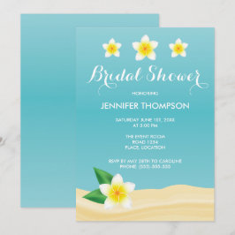 Convites Chá de panela Tropical de Praia White Frangipani