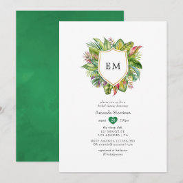 Convites Chá de panela Tropical de Verão de Monograma