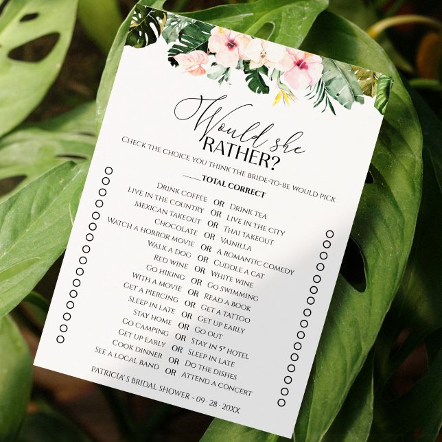 Convites Chá de panela Tropical Ela iria Preferencialmente  (Criador carregado)