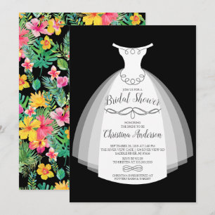 Convites Chá de panela Tropical Elegance Bride Gown
