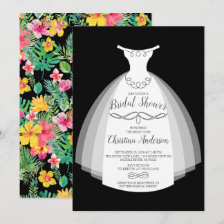Convites Chá de panela Tropical Elegance Bride Gown